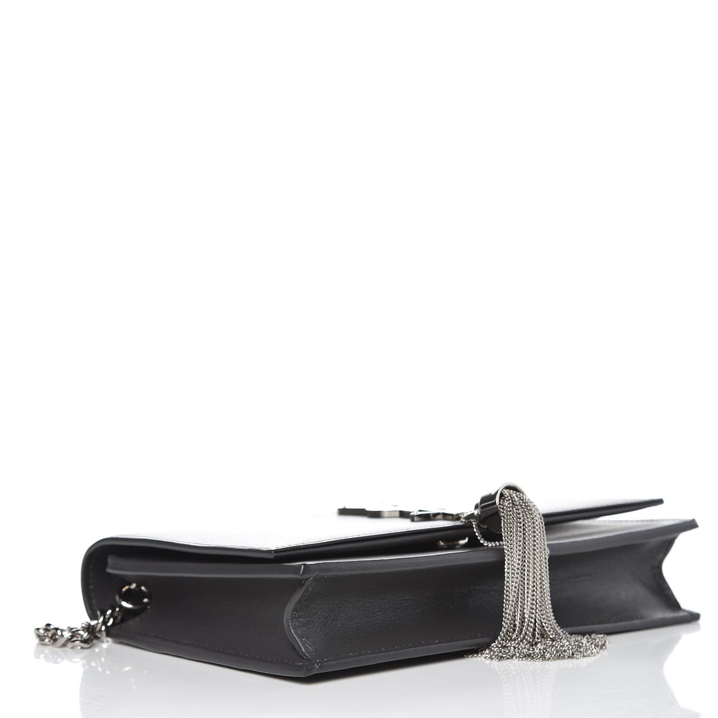 Smooth Calfskin Classic Monogram Kate Tassel Chain Wallet Asphalt