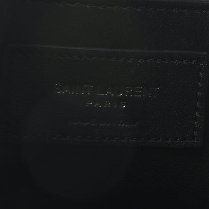 Saint Laurent Patent Crocodile Embossed Sac Coeur Heart Shaped Clutch Black 6 of 7