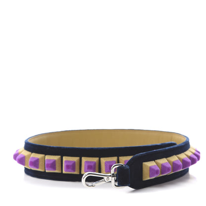 Fendi Velvet Studded Strap You Navy Multicolor 1 of 3