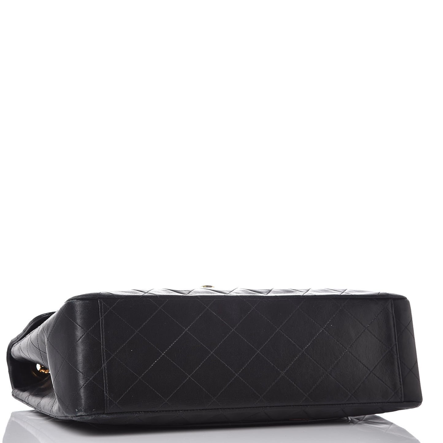Lambskin Quilted XL Jumbo Single Flap Black
