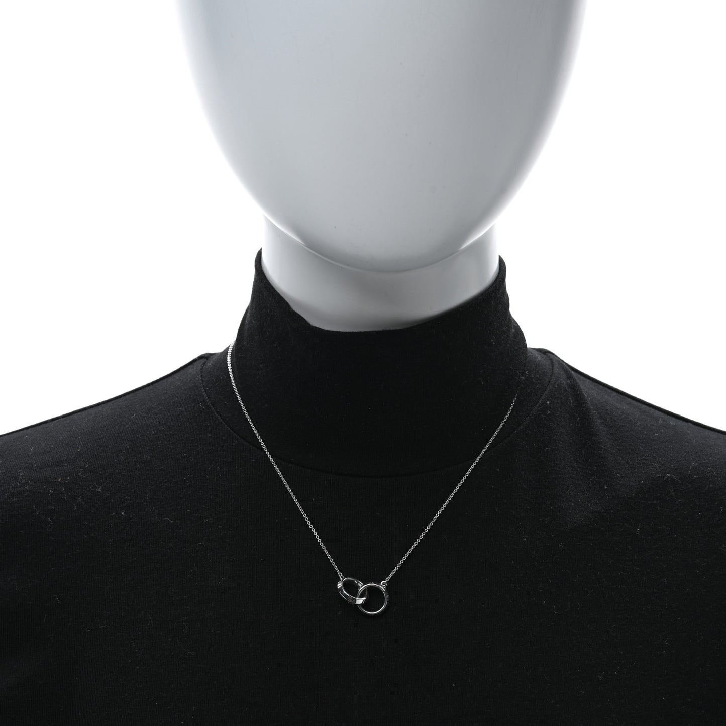 18K White Gold Interlocking Atlas Open Pendant Necklace