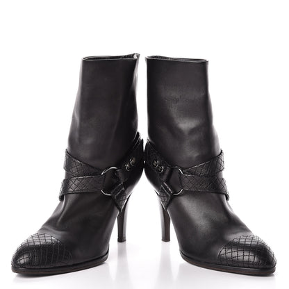 Chanel Calfskin Quilted Cap Toe Boots 40.5 Black 6 of 9