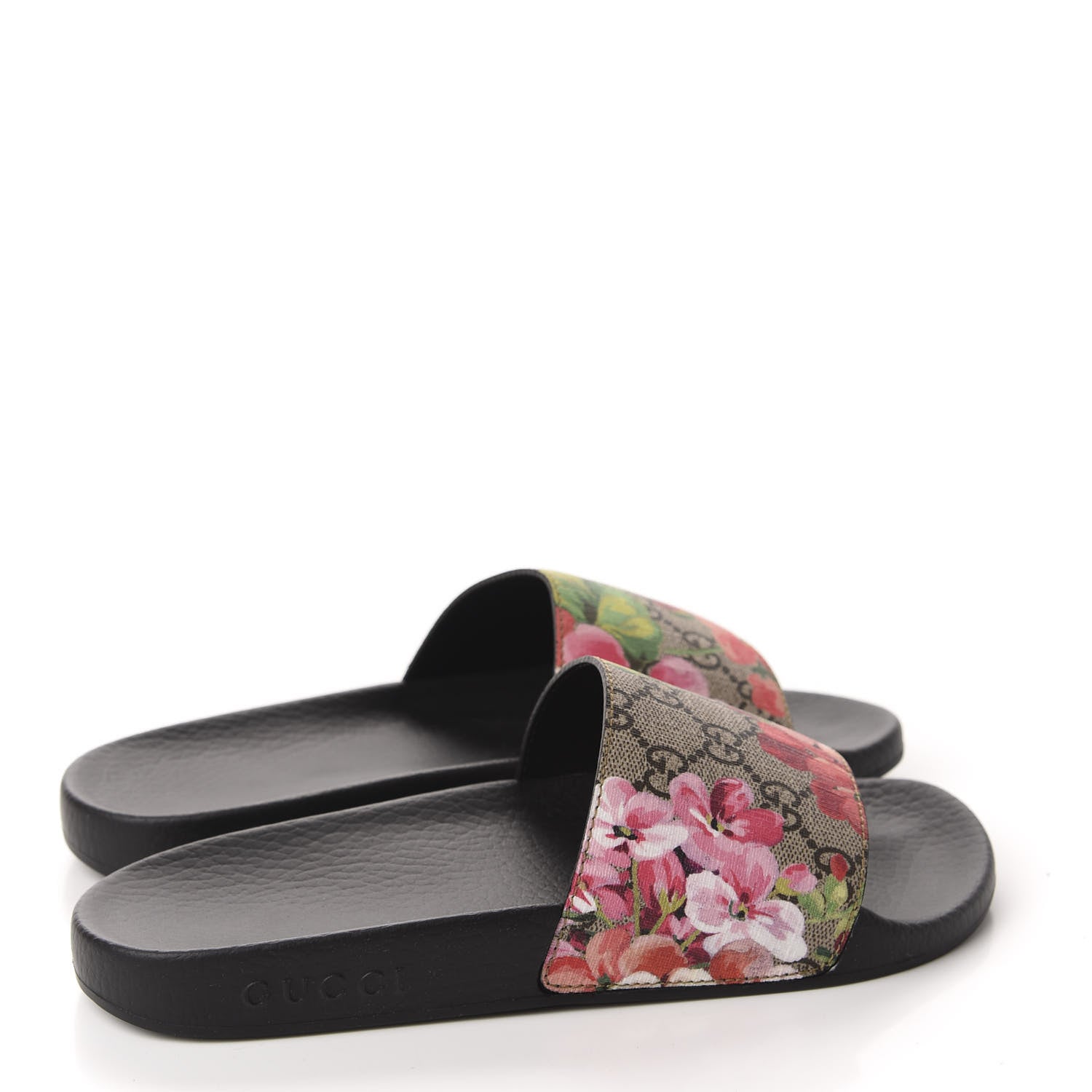 Gucci GG Supreme Monogram Blooms Slide Sandals 38 Beige Multicolor 4 of 8