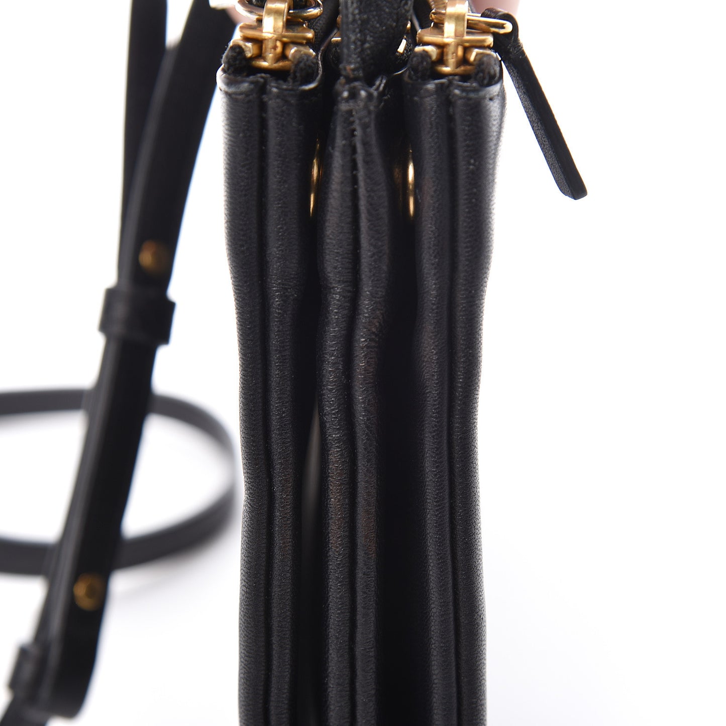 Lambskin Small Trio Crossbody Bag Black