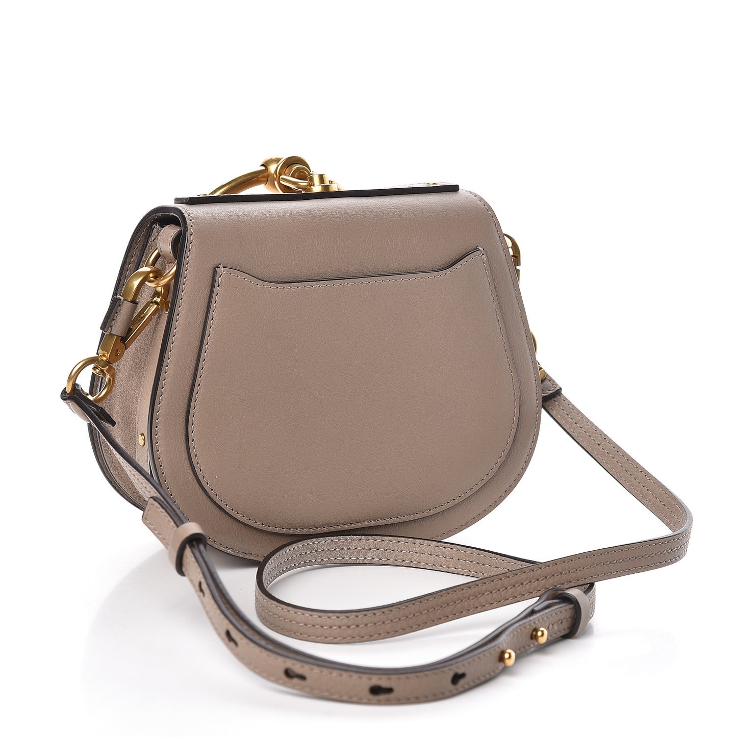 Calfskin Suede Small Nile Bracelet Bag Motty Grey