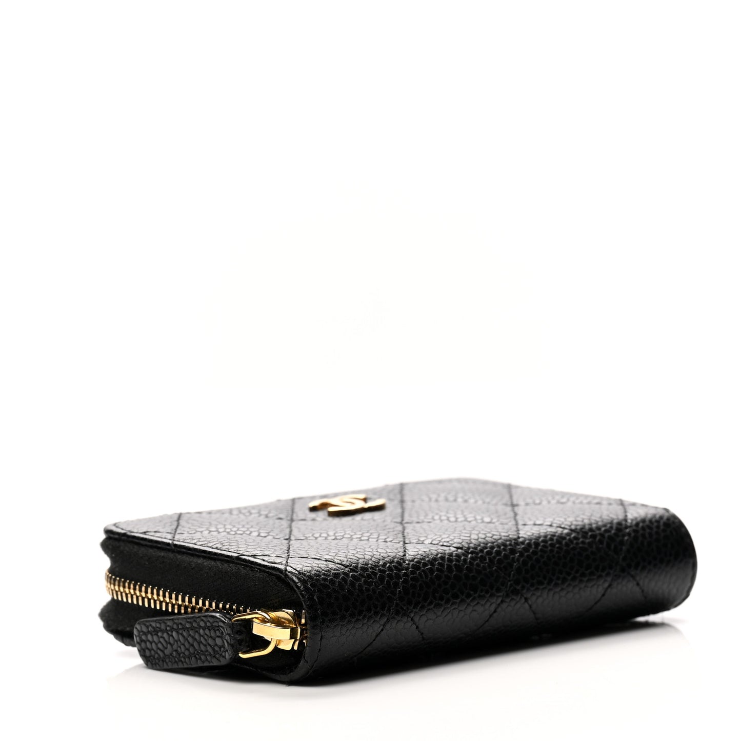 Caviar Quilted Classic Zipped Coin Purse Black