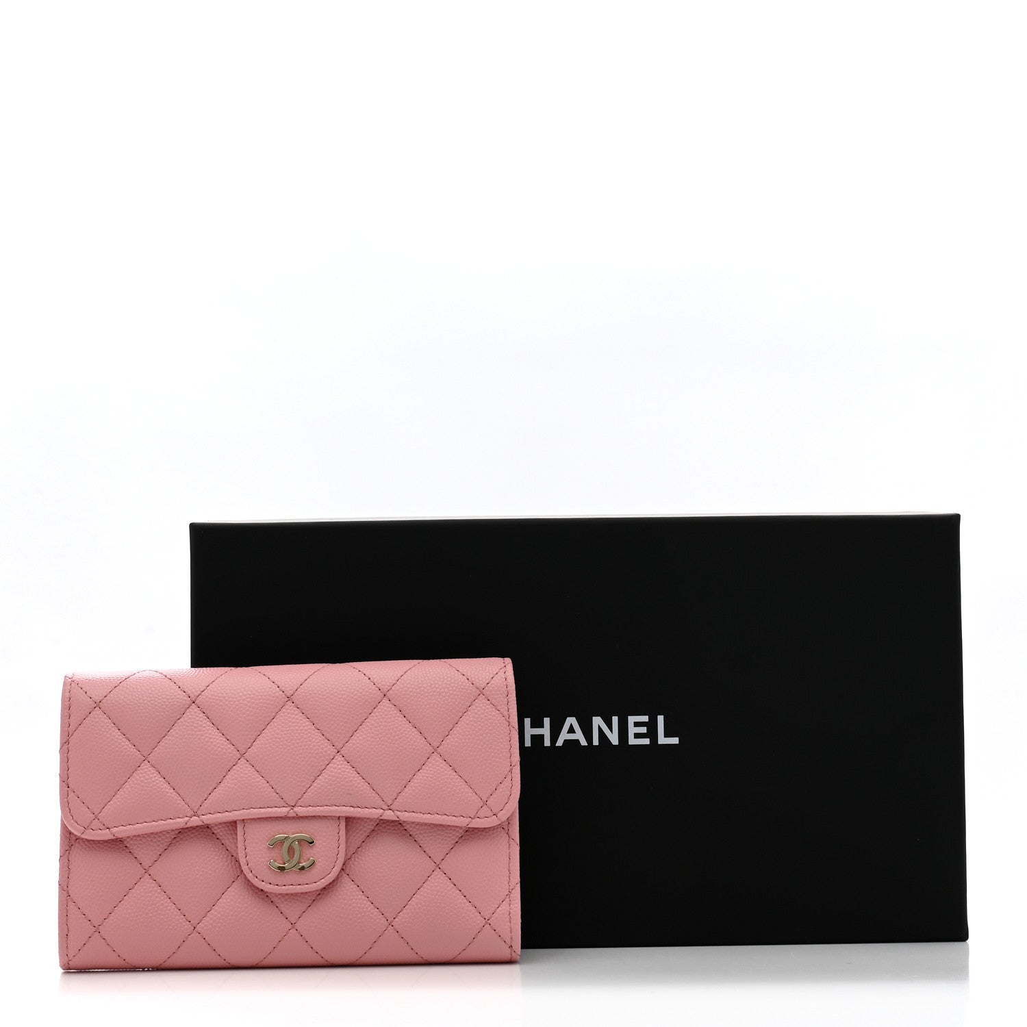 Chanel Caviar Quilted Medium Flap Wallet Light Pink 10 of 10