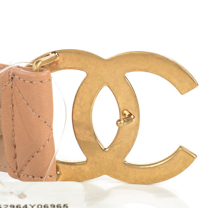 Chanel Lambskin Quilted CC Belt 90 36 Dark Beige 3 of 6