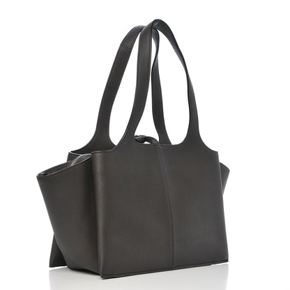 Celine Grained Calfskin Small Tri-Fold Shoulder Bag Anthracite 3 of 6
