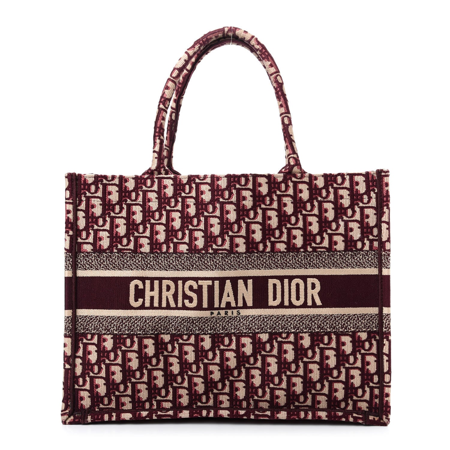 Christian Dior Oblique Medium Book Tote Burgundy Multicolor 1 of 9