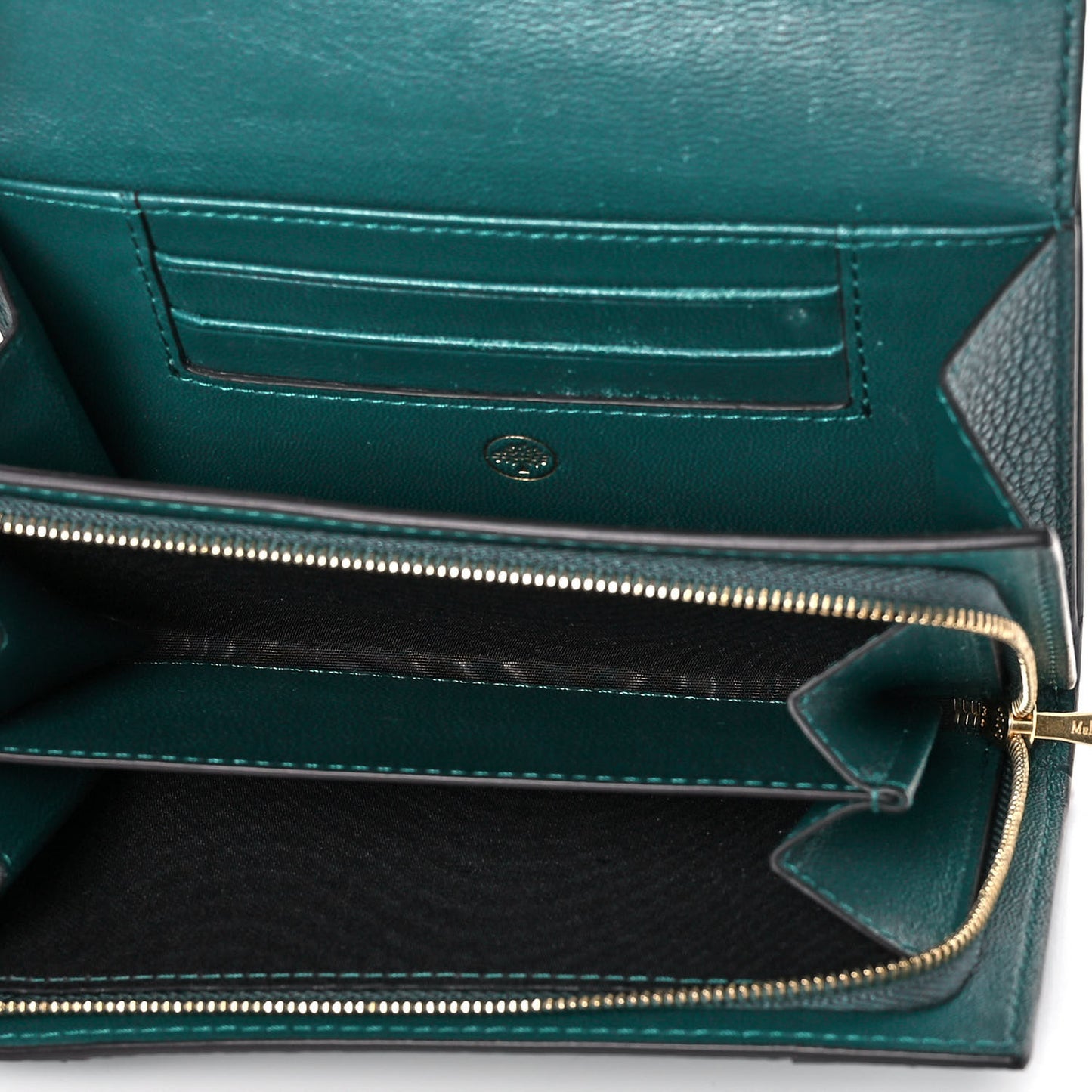 Small Classic Grain Medium Continental French Wallet Ocean Green