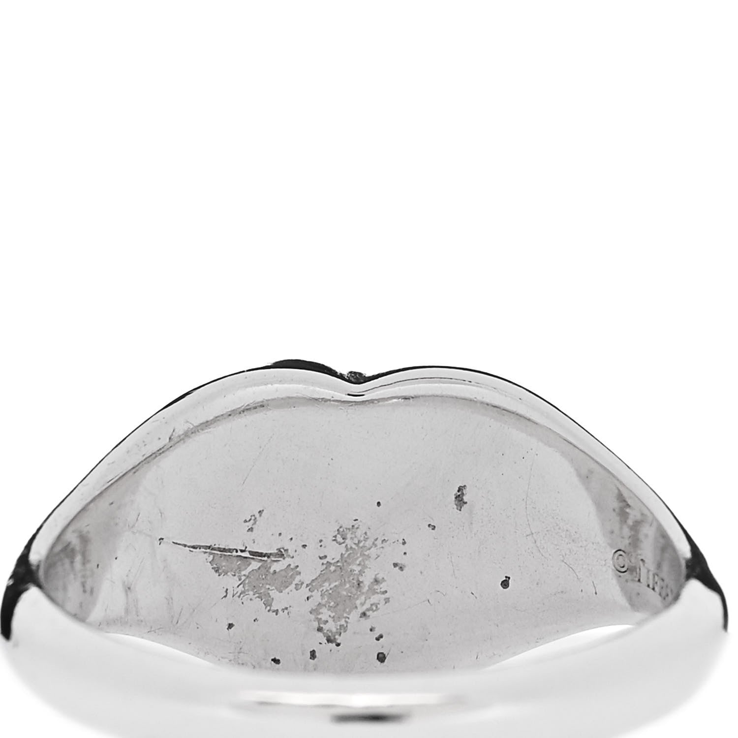 Tiffany Sterling Silver Return to Tiffany Heart Signet Ring 56 7.5 6 of 7
