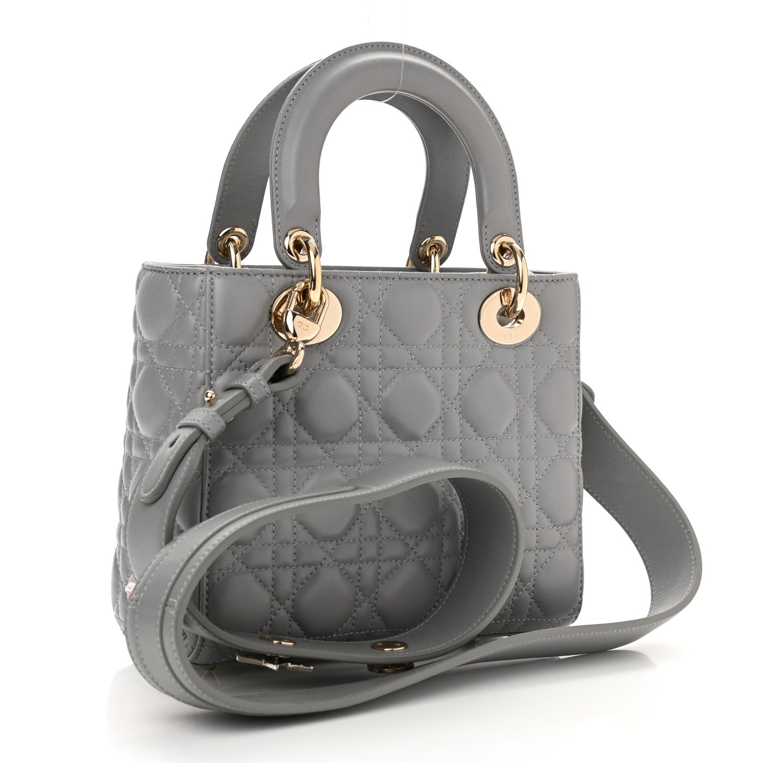 Christian Dior Lambskin Cannage Small Lucky Badges My Lady Dior Grey 2 of 7