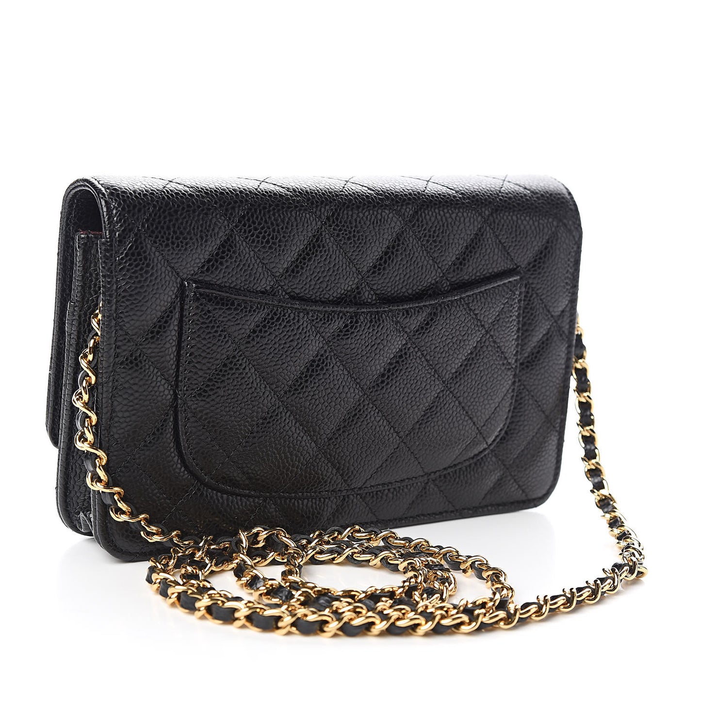 Caviar Quilted Wallet On Chain WOC Black
