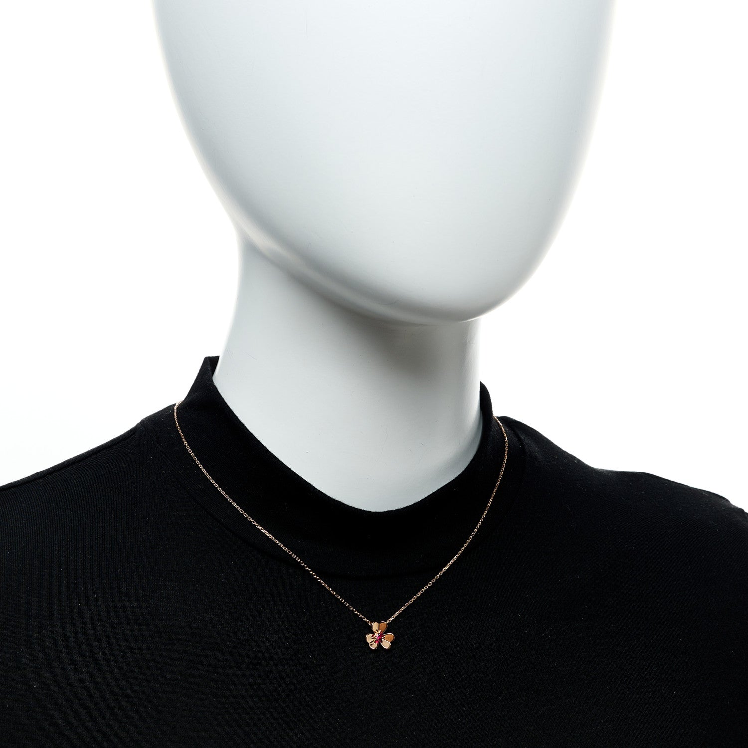 Van Cleef & Arpels 18K Rose Gold Ruby Mini Frivole Pendant Necklace 2 of 5