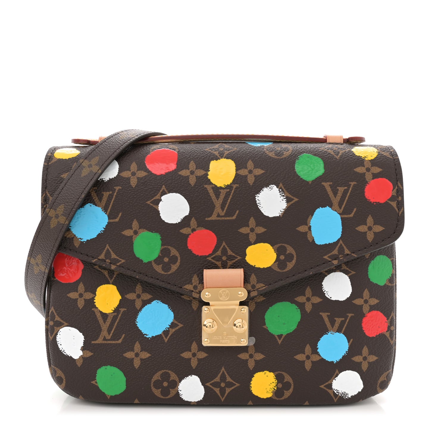 LV x YK Monogram Painted Dots Pochette Metis