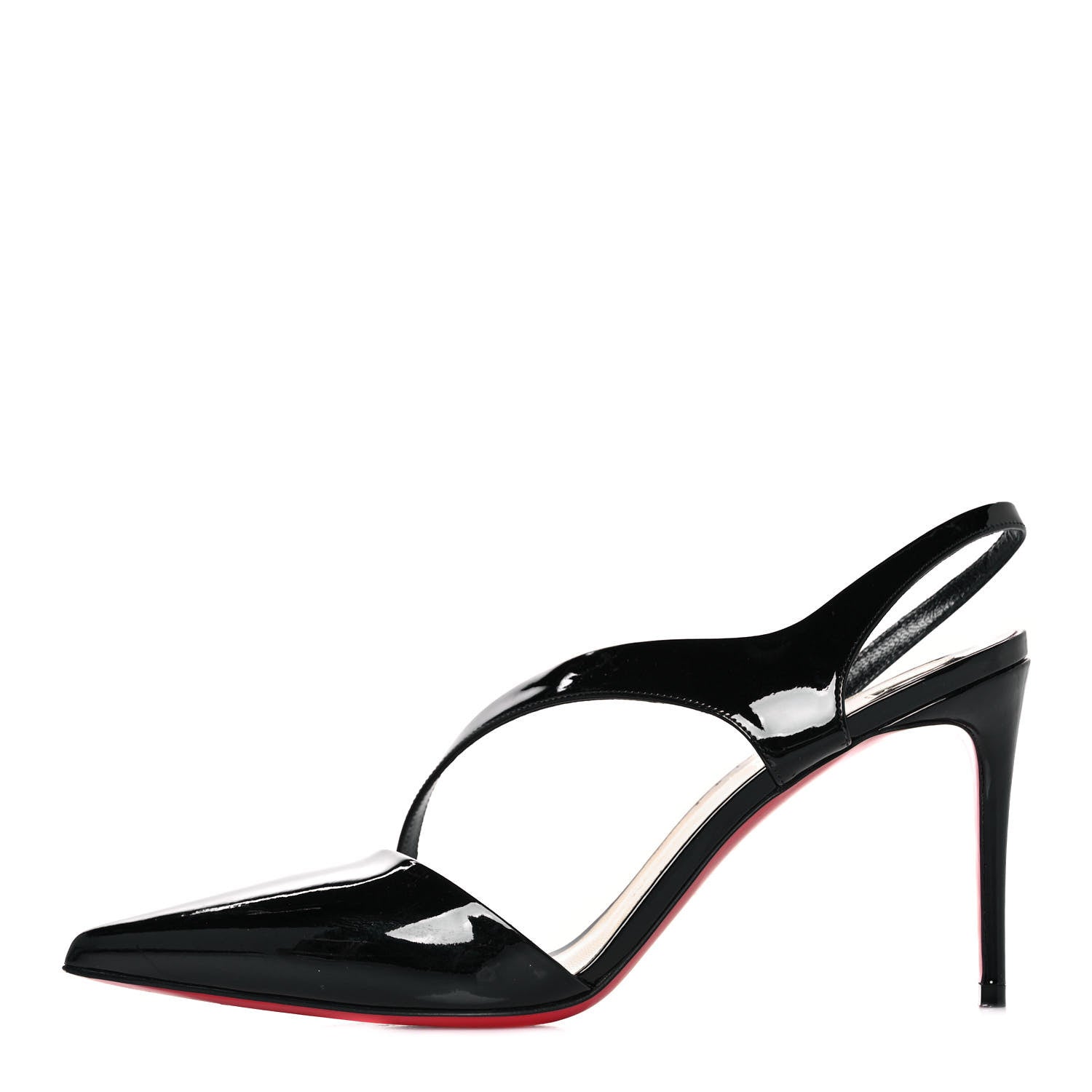 Christian Louboutin Patent Brandina 85 Slingback Pumps 37.5 Black 1 of 7