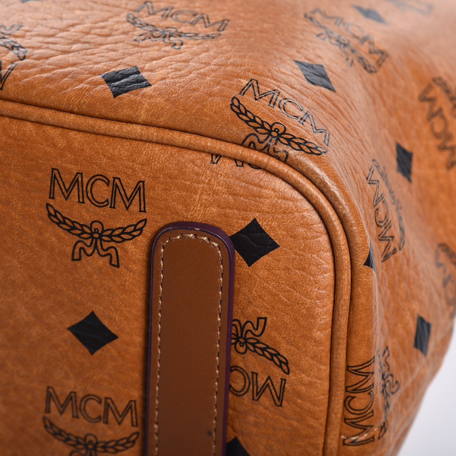 MCM Visetos Medium Liz Reversible Shopper Tote Cognac 20 of 20
