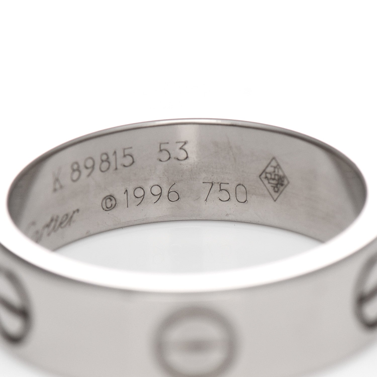 Cartier 18K White Gold 5.5mm LOVE Ring 53 6.25 5 of 6