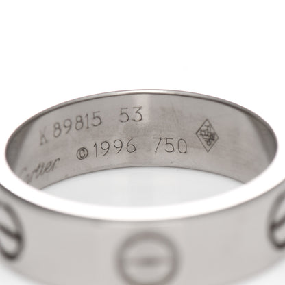Cartier 18K White Gold 5.5mm LOVE Ring 53 6.25 5 of 6