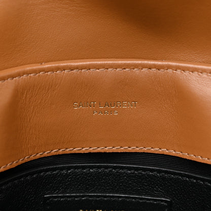 Saint Laurent Calfskin Y Quilted Monogram Small Loulou Chain Satchel Dark Natural 7 of 11