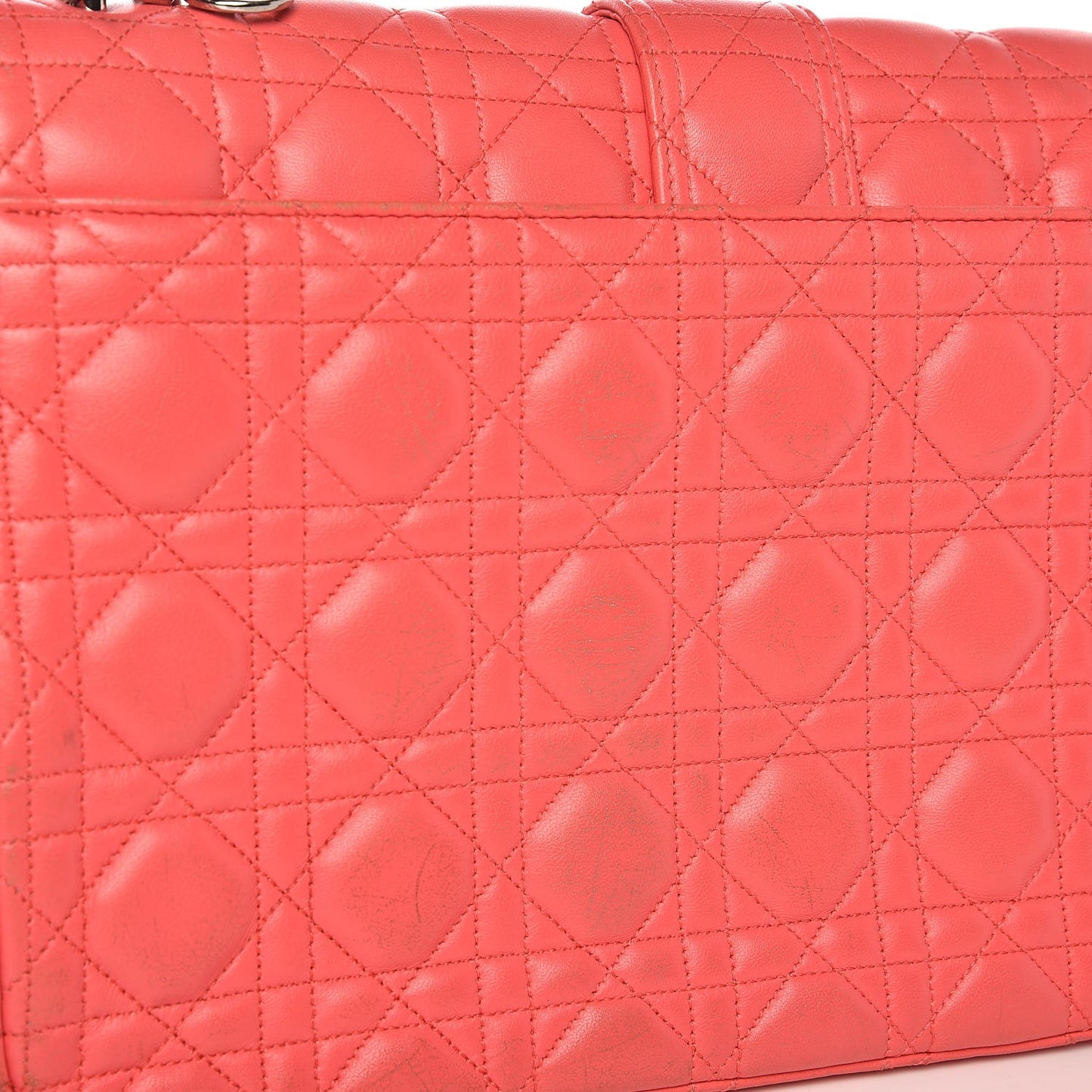 Lambskin Cannage Large Miss Dior Flap Coral