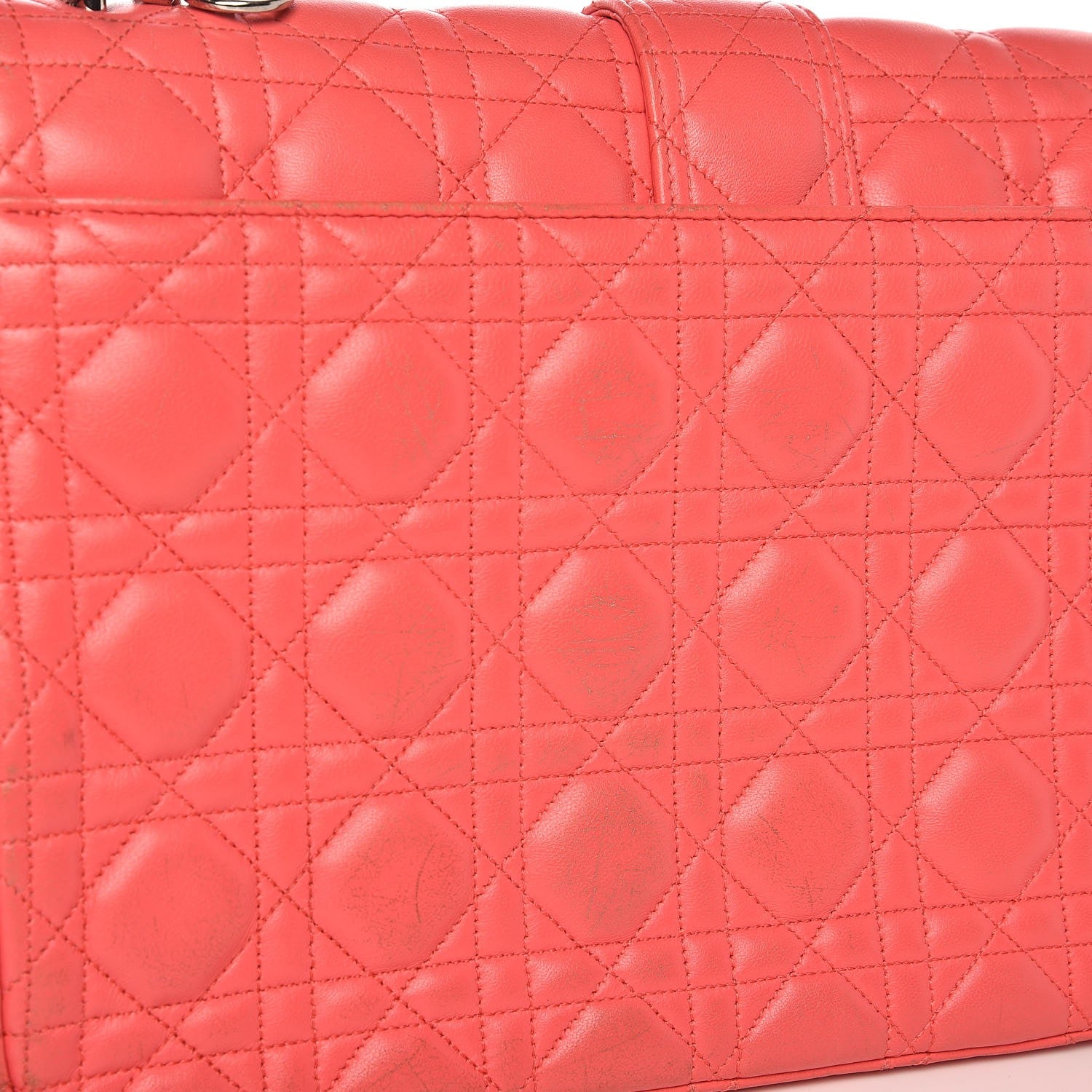 Christian Dior Lambskin Cannage Large Miss Dior Flap Coral 8 of 8