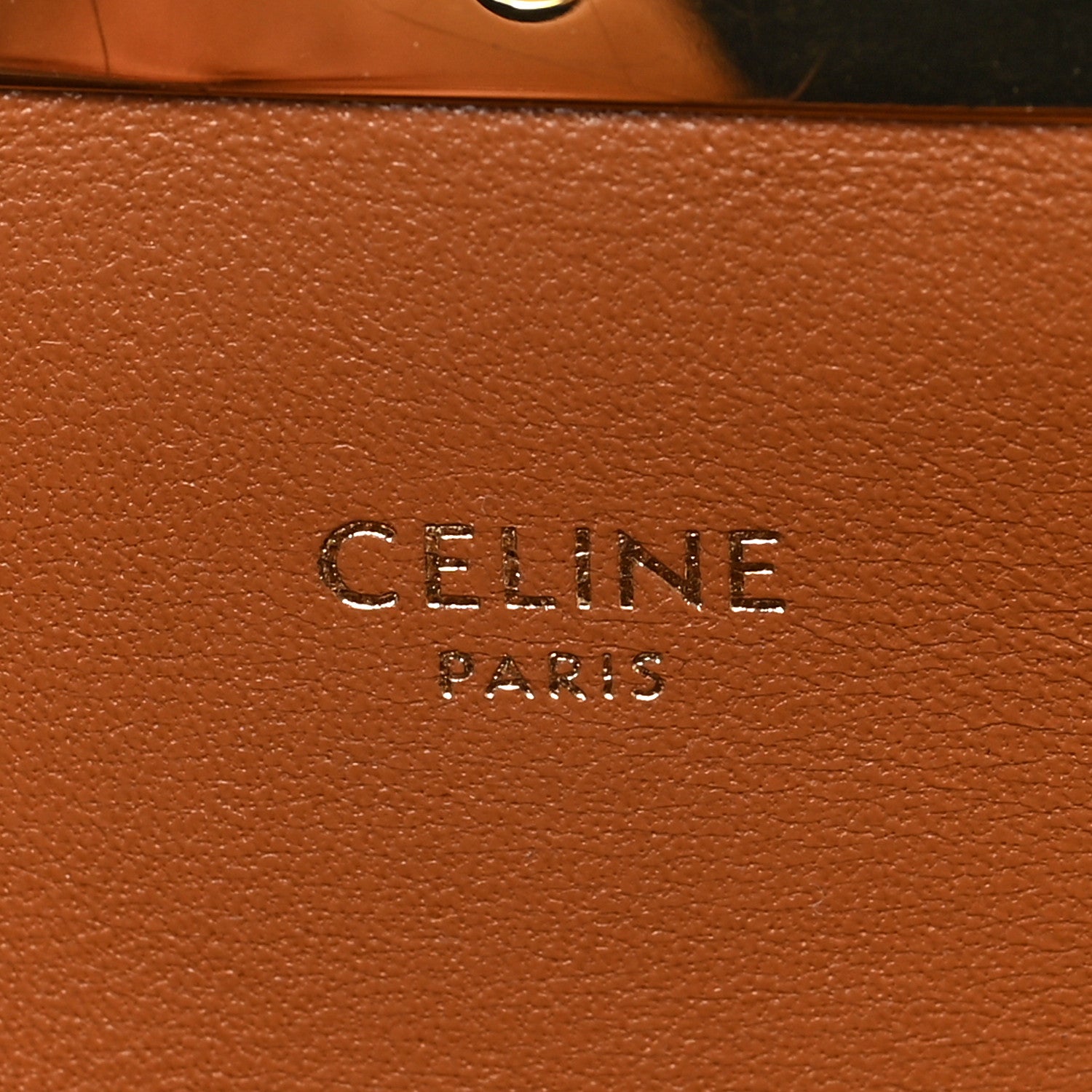 Celine Canvas Calfskin Triomphe Shoulder Bag Tan 8 of 9