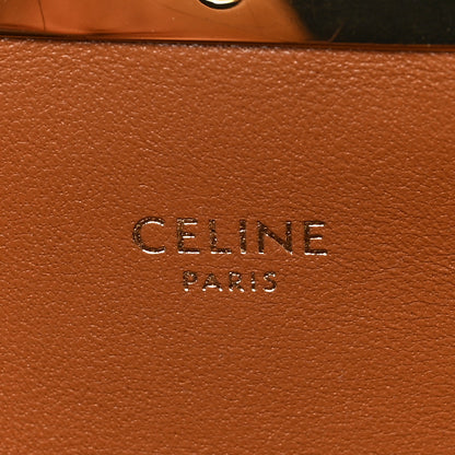Celine Canvas Calfskin Triomphe Shoulder Bag Tan 8 of 9