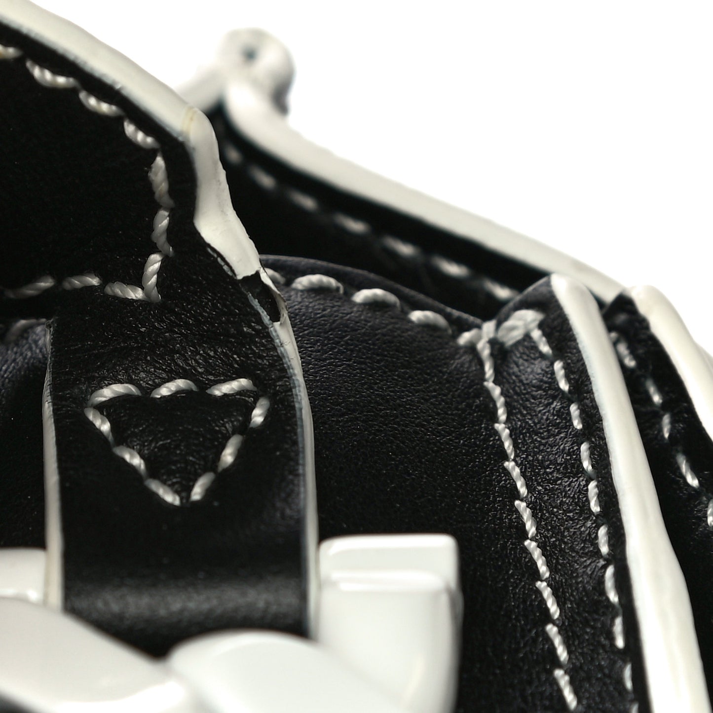 Calfskin Mini Infinity Saddle Bag Black White