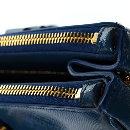 Prada Saffiano Vernice Medium Galleria Double Zip Tote Azzurro 13 of 14