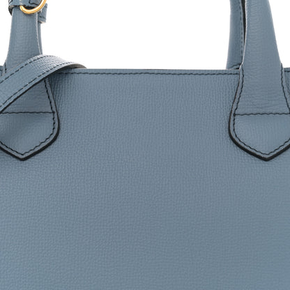 Burberry Derby Calfskin House Check Medium Banner Tote Slate Blue 8 of 13