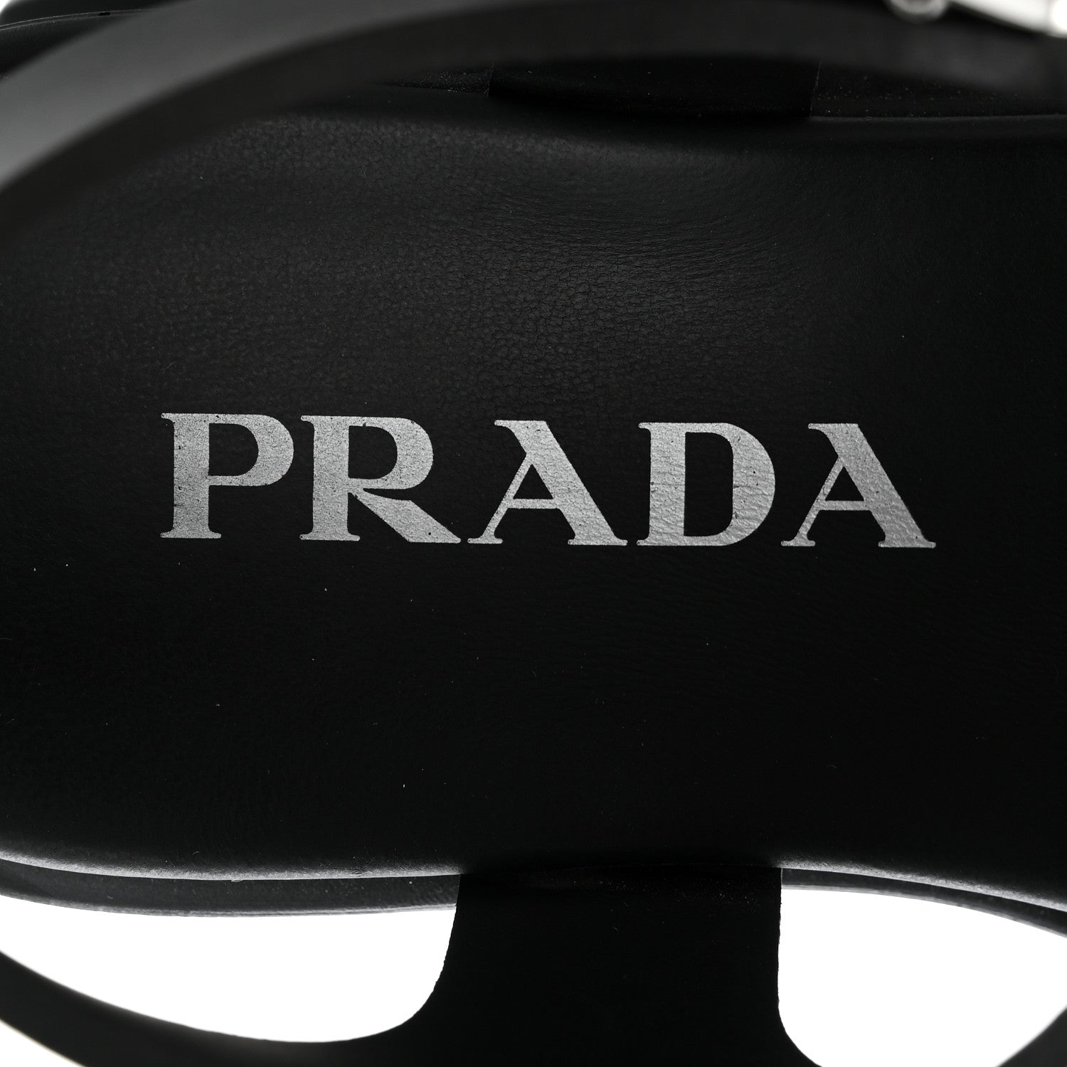 Prada Foam Rubber Metal Triangle Logo Monolith 55mm Soft Cage Sandals 37 Black 8 of 10
