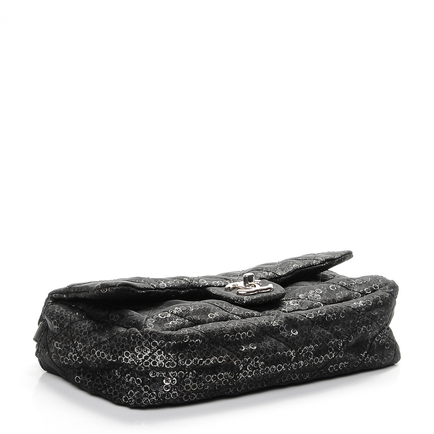 Chanel Sequin Mesh Medium Single Flap Black 4 of 7