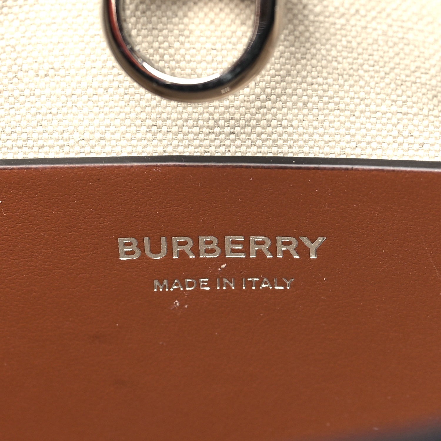 Burberry Canvas Smooth Calfskin Mini Two Tone Freya Tote Black Tan 6 of 9