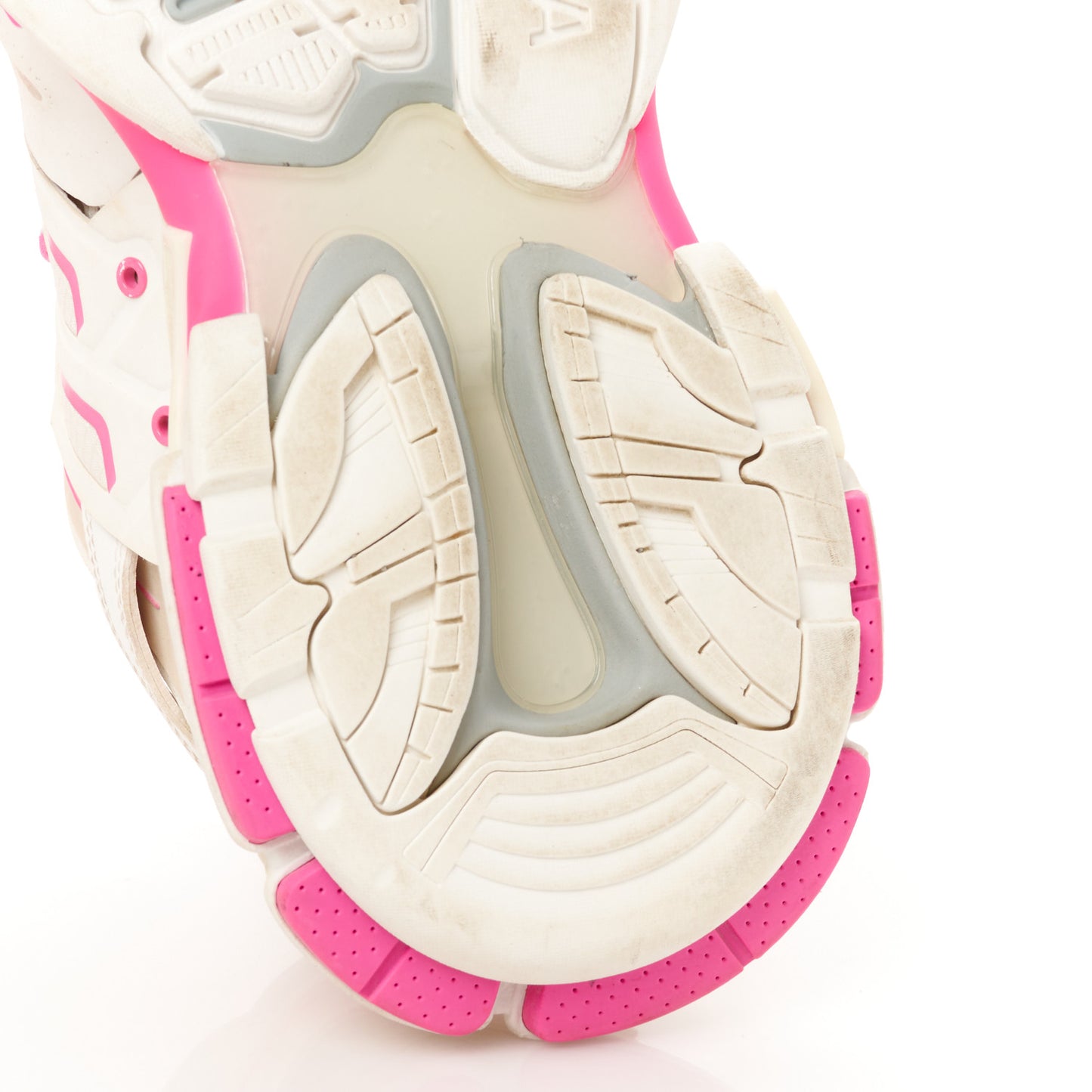 Mesh Rubber Bi-Color Womens Track Sneakers 40 White Fluo Pink