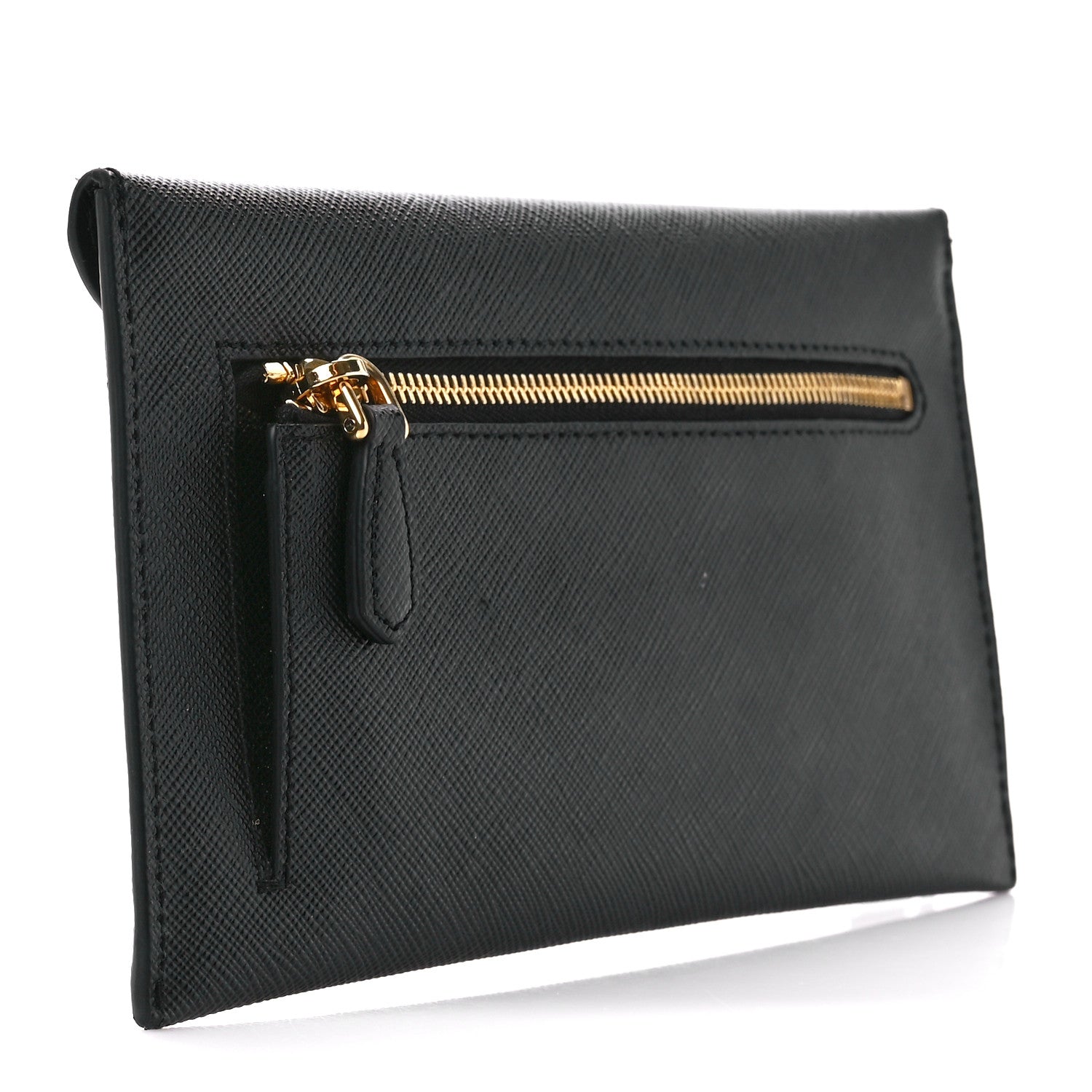 Prada Saffiano Metal Envelope Wallet Black 3 of 12