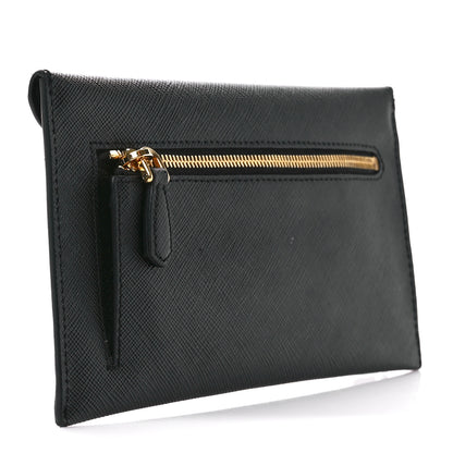 Prada Saffiano Metal Envelope Wallet Black 3 of 12