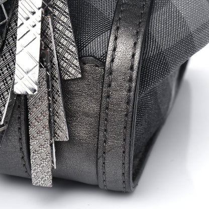Burberry Shimmer Check Pilgrim Satchel Pewter 13 of 24