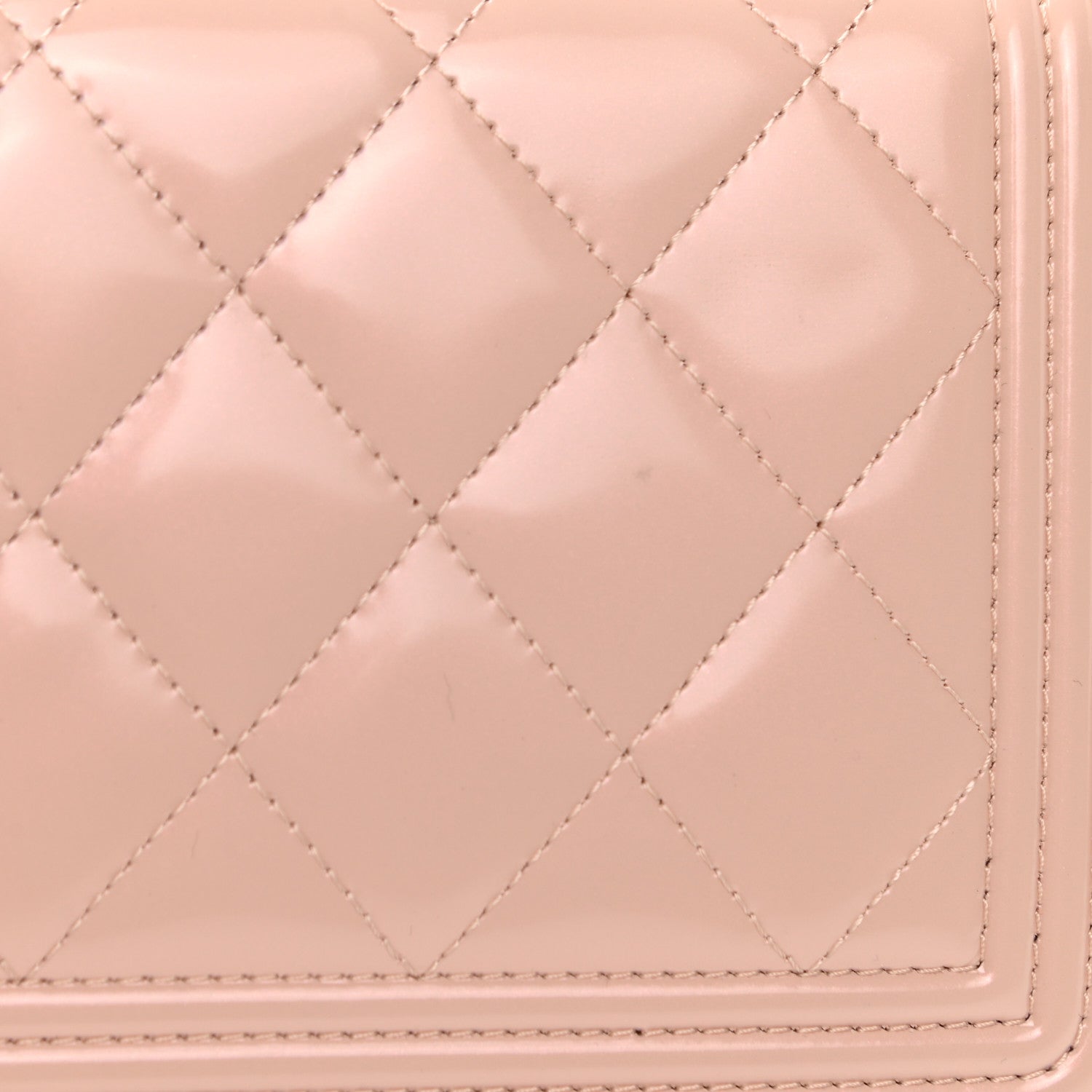 Chanel Iridescent Glazed Calfskin Quilted Boy Zip Around Wallet Light Pink 9 of 10