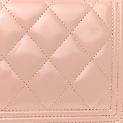 Chanel Iridescent Glazed Calfskin Quilted Boy Zip Around Wallet Light Pink 9 of 10
