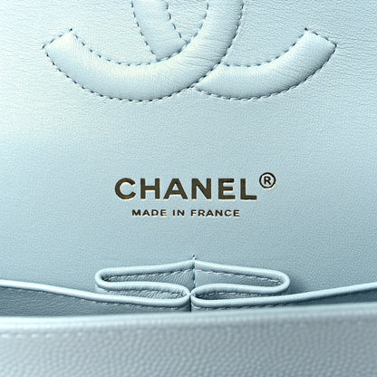 Chanel Caviar Quilted Medium Double Flap Light Blue 6 of 11