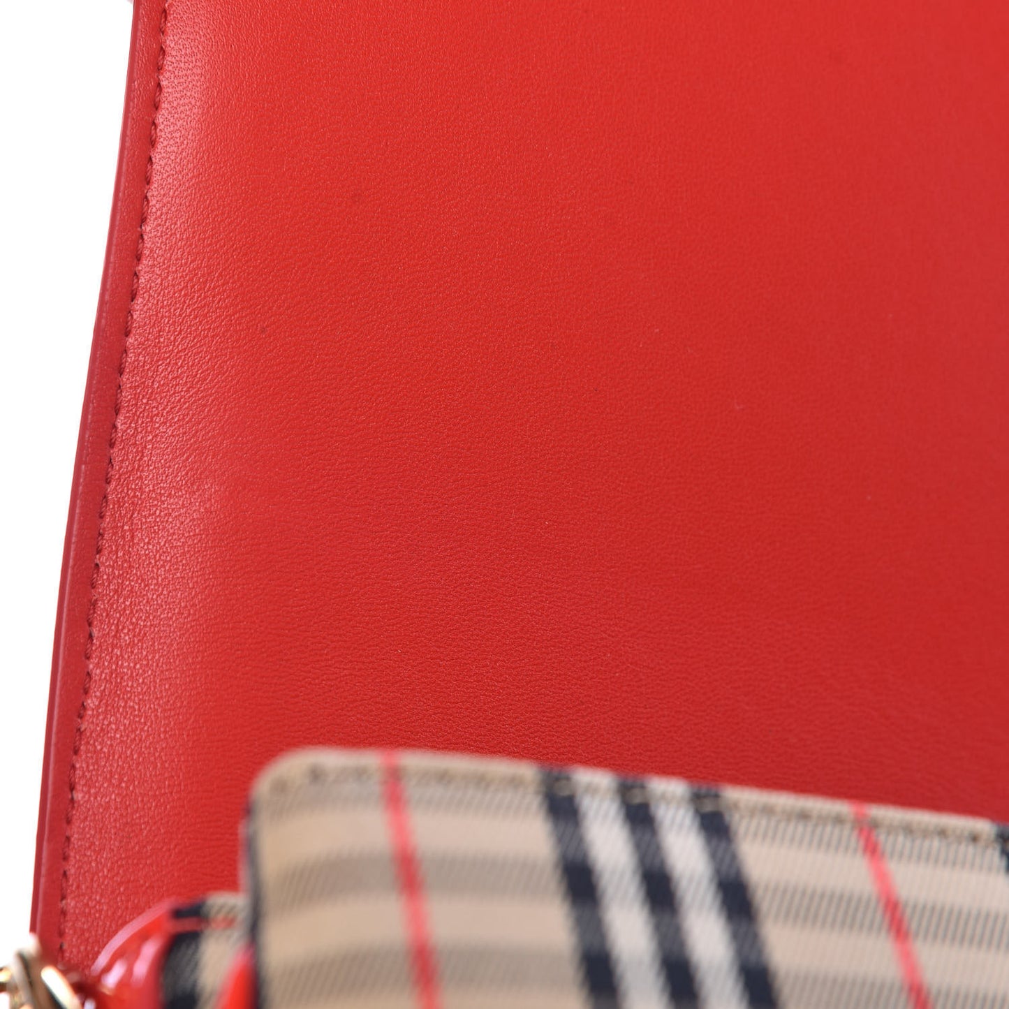 Patent 1983 Knight Check Link Shoulder Bag Bright Red