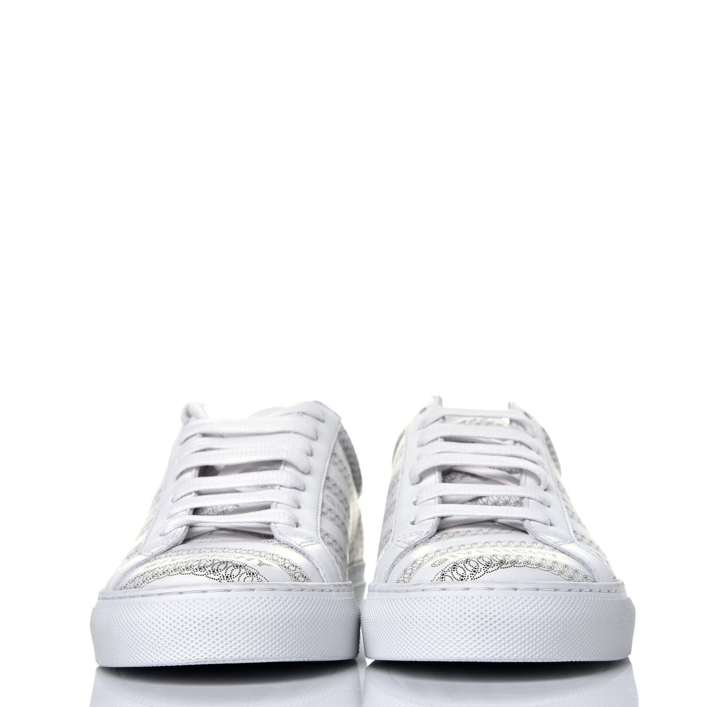 Calfskin Logo Chain Print Womens Urban Street Sneakers 36.5 White