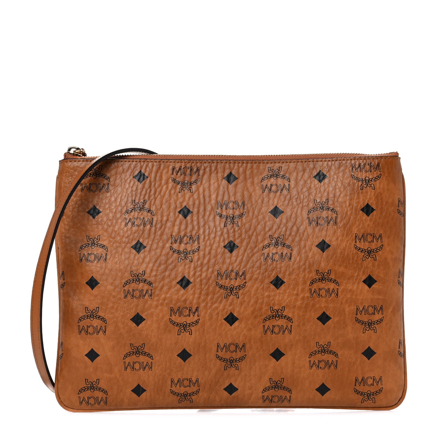 MCM Visetos Original Medium Pouch Cognac 1 of 12