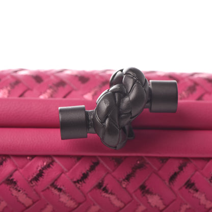 Bottega Veneta Nappa Intrecciato Metallic Placcato Knot Clutch Rose Shock 13 of 13