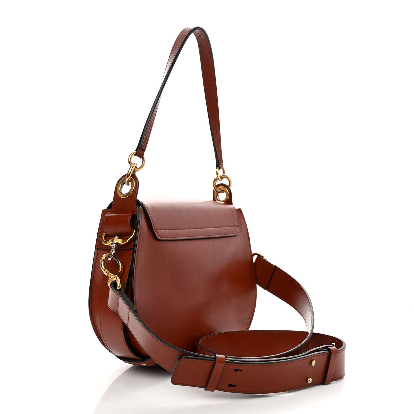 Calfskin Suede Large Tess Bag Sepia Brown