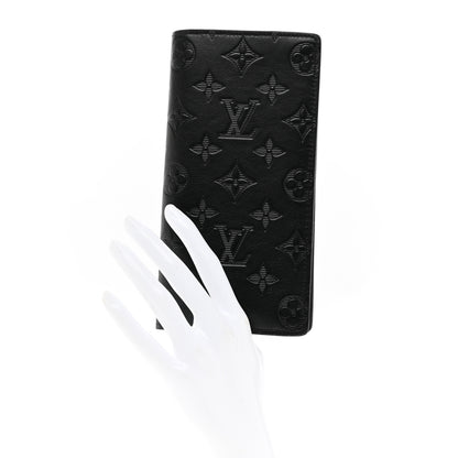 Louis Vuitton Calfskin Monogram Shadow Brazza Wallet Black 2 of 6