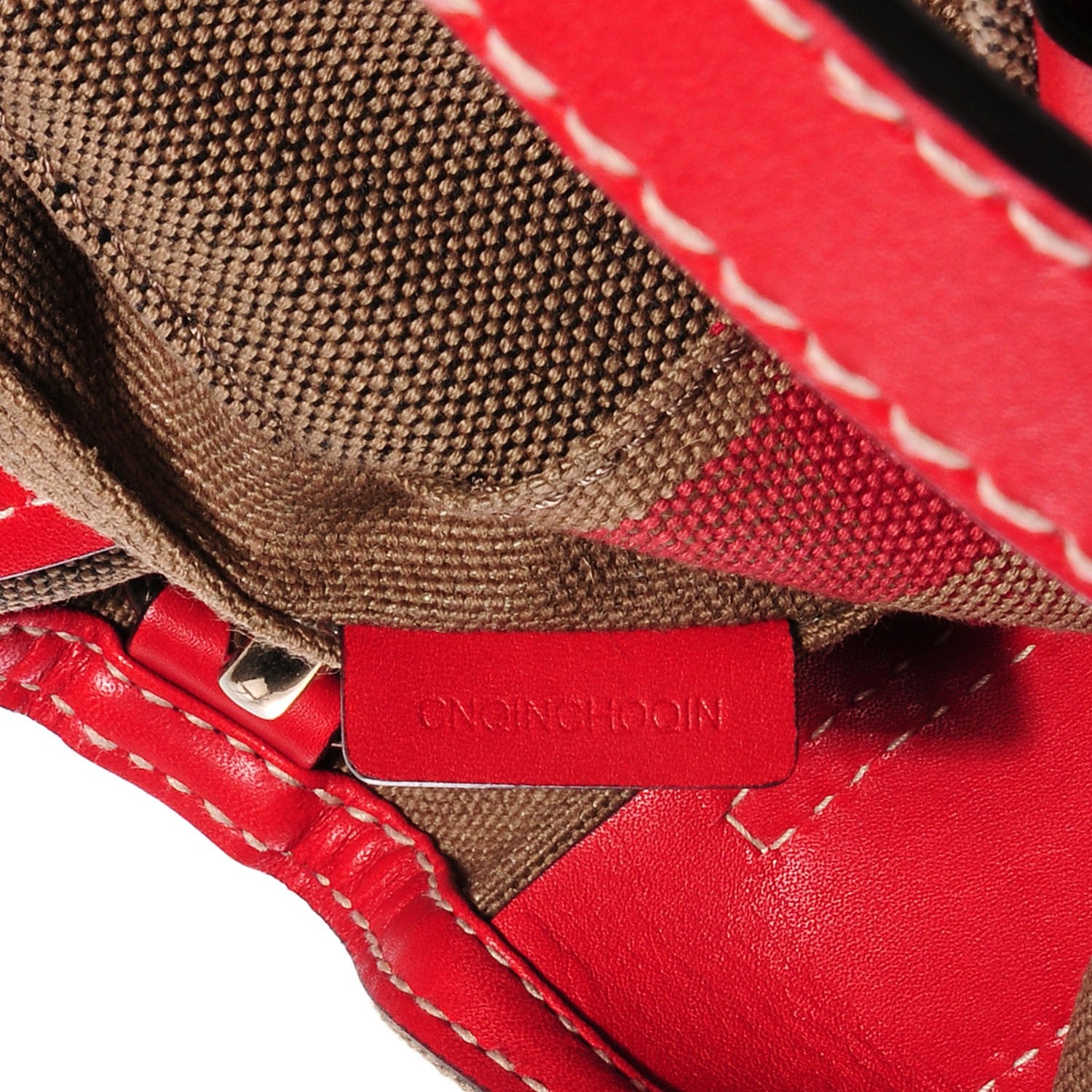 Burberry Canvas Mega Check Medium Tottenham Brit Tote Cadmium Red 7 of 11