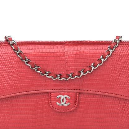Chanel Lizard Wallet On Chain WOC Red 8 of 13